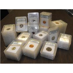 Lot of 100 Slabbed MS 60 - PLUS  Coins