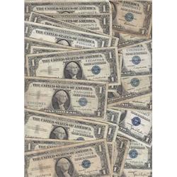 100 Silver Certificates - circulated