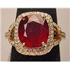 Image 1 : 14K GOLD LADIES RUBY AND DIAMOND RING - SIZE 7.25