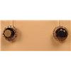 Image 1 : PAIR OF 14K WHITE GOLD BLACK AND WHITE DIAMOND EAR