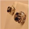 Image 3 : PAIR OF 14K WHITE GOLD BLACK AND WHITE DIAMOND EAR