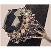 Image 2 : 14K PLATE OVER SILVER LADIES BLUE SAPPHIRE AND DIA