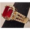 Image 2 : 14K GOLD LADIES RUBY AND DIAMOND RING - SIZE 7.25