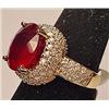 Image 2 : 14K GOLD LADIES RUBY AND DIAMOND RING - SIZE 7.25