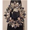 Image 1 : 14K WHITE GOLD LADIES BLUE SAPPHIRE AND DIAMOND RI