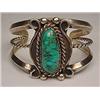 Image 1 : VINTAGE STERLING SILVER AND TURQUOISE CUFF BRACELE