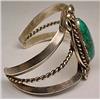 Image 3 : VINTAGE STERLING SILVER AND TURQUOISE CUFF BRACELE