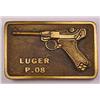 Image 1 : VINTAGE LUGER P.08 BRASS BELT BUCKLE - Dated 1975