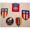 Image 1 : LOT OF 5 WW2 US MILITARY SHOULDER PATCHES - Incl.