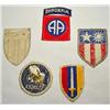Image 2 : LOT OF 5 WW2 US MILITARY SHOULDER PATCHES - Incl.