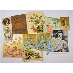 LOT OF VICTORIAN TRADE CARDS - Incl. Die-cuts, Mor