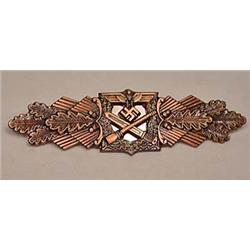 WW GERMAN ARMY BRONZE CLOSE COMBAT CLASP W/ WIDE H