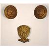 Image 1 : CIVIL WAR ARMY CAP BADGE AND 2 BRIDAL ROSSETTS - S
