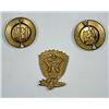 Image 2 : CIVIL WAR ARMY CAP BADGE AND 2 BRIDAL ROSSETTS - S