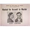 Image 2 : 1911 WANTED POSTER OF A MAN WANTED FOR ASSAULT TO