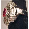 Image 2 : 14K WHITE GOLD LADIES RUBY AND DIAMOND RING - SIZE