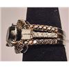 Image 2 : 14K PLATE OVER SILVER LADIES BLACK AND WHITE DIAMO