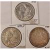 Image 1 : 3 MORGAN SILVER DOLLARS - 1900-P, 1896-P AND 1889-