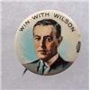 Image 1 : VINTAGE WIN WITH WILSON POLITICAL CELLULOID PINBAC