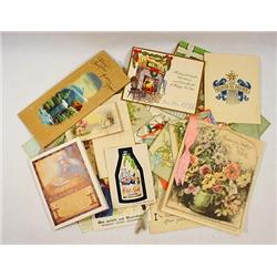 LOT OF VINTAGE EPHEMERA - Incl. Mechanical, Emboss