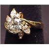 Image 2 : 14K GOLD LADIES DIAMOND RING - SIZE 5.25 - Over 1c