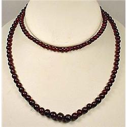 GARNET BEADED NECKLACE - APPROX. 15" LONG - Beauti