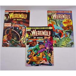 LOT OF 3 VINTAGE MARVEL WAREWOLF COMIC BOOKS - NO.