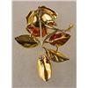 Image 2 : 14K GOLD AND DIAMOND LADIES FIGURAL ROSE BROOCH -