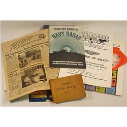 LARGE LOT OF VINTAGE MILITARY EPHEMERA - Incl., US