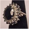 Image 2 : 14K PLATE OVER SILVER SAPPHIRE AND DIAMOND LADIES