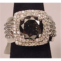 SILVER W/ 14K WHITE GOLD OVERLAY BLACK AND WHITE D