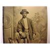 Image 2 : EARLY TIN TYPE PHOTO OF MAN W/ COWBOY HAT AND BOOT