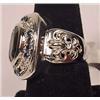 Image 2 : SILVER SAPPHIRE AND DIAMOND LADIES RING - SIZE 9 -