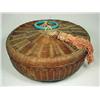 Image 2 : VINTAGE CHINESE WICKER SEWING BASKET W/ LID - Appr