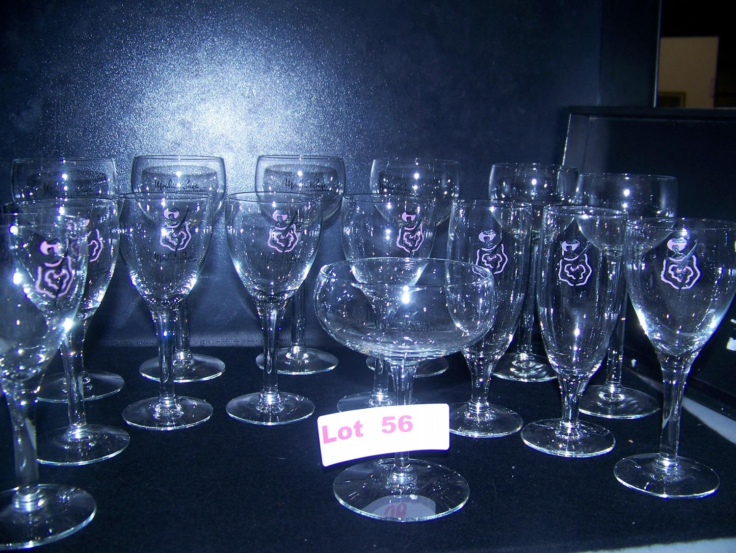 15 Piece Vintage Glass Lot From Moulin Rouge Las Vegas Nv