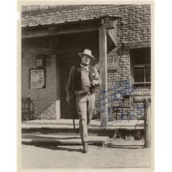 John Wayne signed vintage photograph from Rio Bravo inscribed to actor Glenn Strange