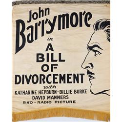 A Bill of Divorcement silkscreened-canvas banner