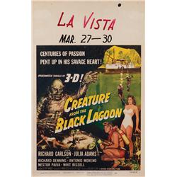 Creature from the Black Lagoon complete untrimmed 3-D window card