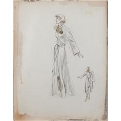 Dorothy Jeakins costume sketch of Ingrid Bergman for Joan of Arc