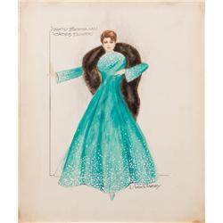 Moss Mabry costume sketch for Ingrid Bergman in Cactus Flower