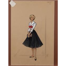 Bill Thomas costume sketch for Sandra Dee in The Restless Years