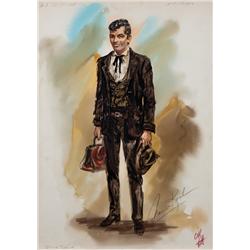 Norma Koch costume sketch for Dean Martin in 4 for Texas