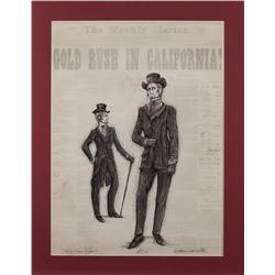 John Truscott costume sketch of Harve Presnell for Paint Your Wagon