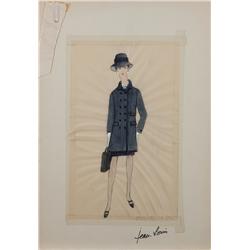 Jean Louis costume sketch of Rosalind Russell for Rosie!