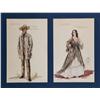 Image 1 : Pair of Marjorie Best costume sketches of John Wayne and Ina Balin for The Comancheros