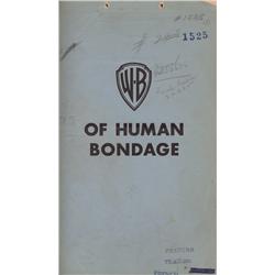 Bound volume of six dialogue subtitling scripts for Bette Davis and Humphrey Bogart films of the 30s