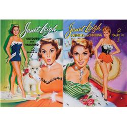 Large-format artwork for 1953 Janet Leigh “Cutouts and Coloring” book plus original published book