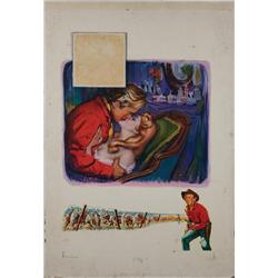 Original maquette painting of poster art for the Kirk Douglas western Man Without a Star