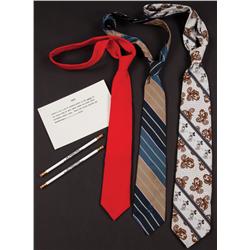 Johnny Carson white pencils and other items from The Tonight Show Starring Johnny Carson