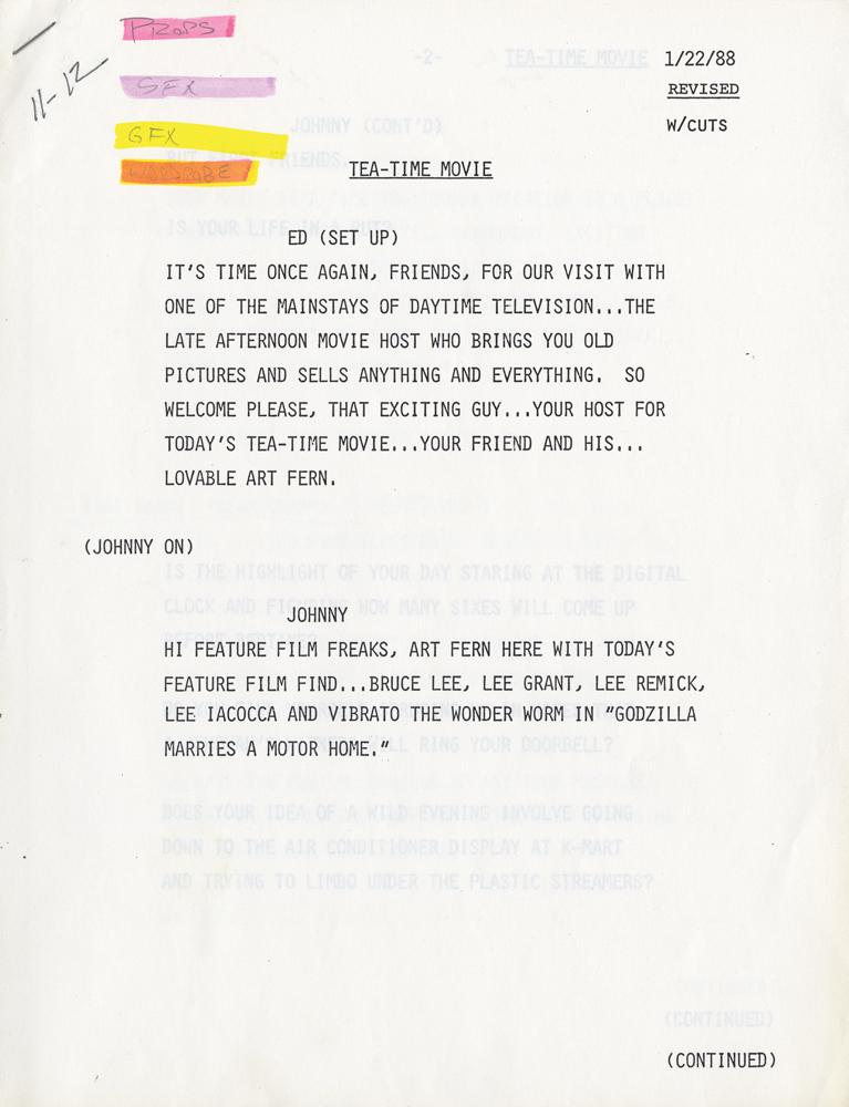 The Tonight Show Starring Johnny Carson collection: set design artwork ...
